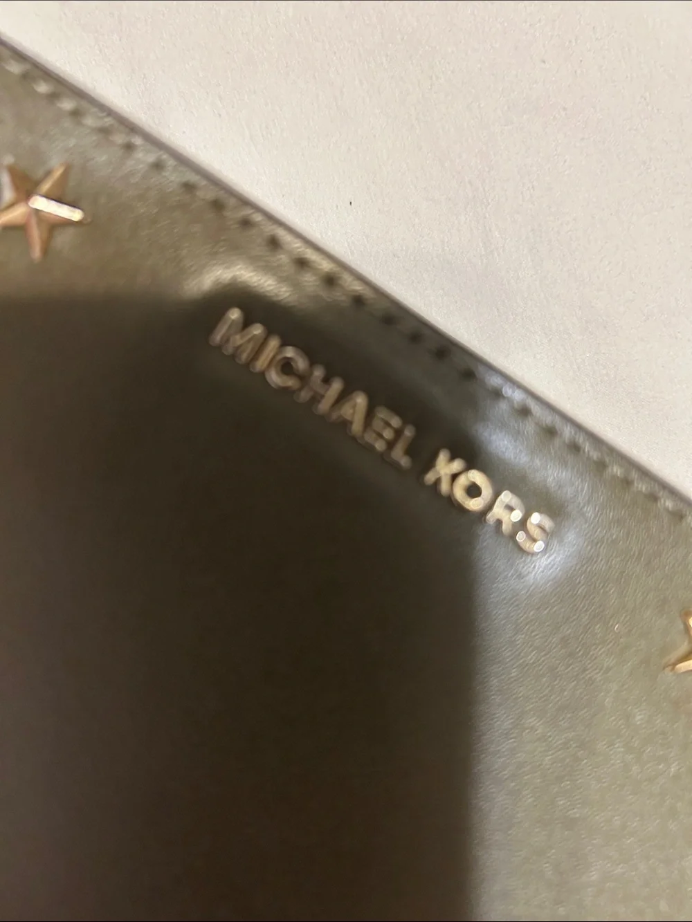 Michael Kors Black Star-Accent Crossbody Bag with Gold Chain